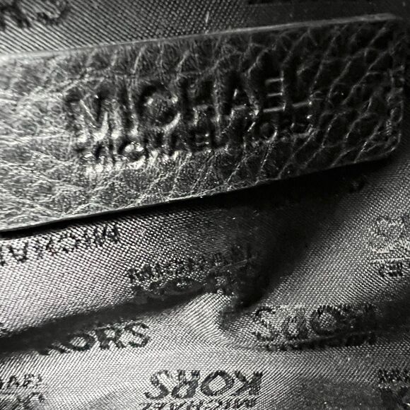 Michael Kors purse black leather gold chain shoulder flap fulton small bag - Picture 5 of 16